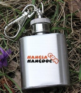 Bình Hip Flask inox 1oz đựng rượu, móc khóa (30ml)