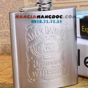 Bình inox 6oz dập logo Jack Daniels