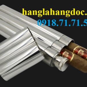 Bình inox Flask 2oz kiêm hộp đựng cigar 2 điếu
