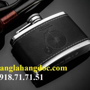 Bình inox đựng rượu bọc da Honest 4oz xe đạp cổ (120ml)