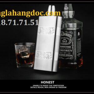 Bình rượu Honest inox 500ml (17oz) họa tiết hoa cúc nguyên bộ