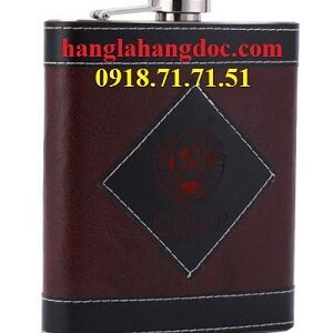 Bình rượu inox CCCP bọc da 48oz (1.5L),có túi da rời