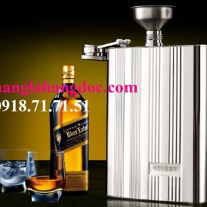 Bình rượu inox bỏ túi Honest 8oz, sọc kẻ (240ml)