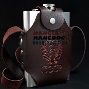 Bình rượu inox cổ điển Hip Flask CCCP 20oz bao da