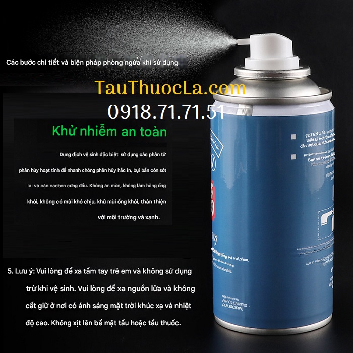 Bình xịt khử hắc ín trong cối (nồi) tẩu hút thuốc lá sợi