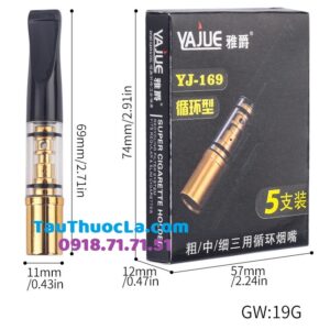 Bộ 5 tẩu Yajue YJ-169 hút điếu lớn, trung và nhỏ/ esse