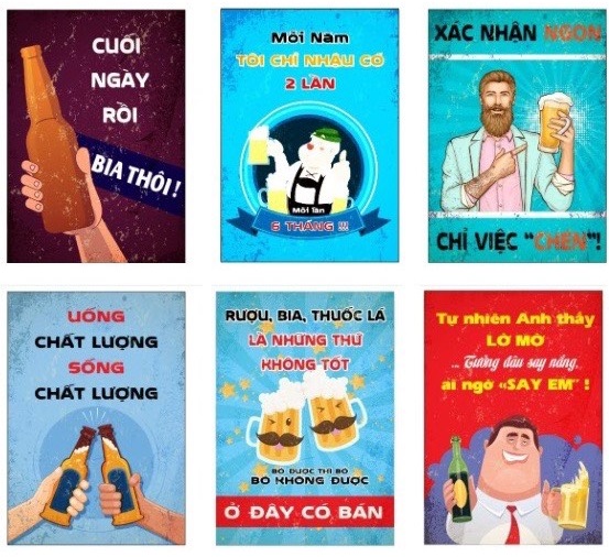 Bộ tranh thiếc 20×30 tiếng Việt trang trí chuyên bar club, quán nhậu cực chất