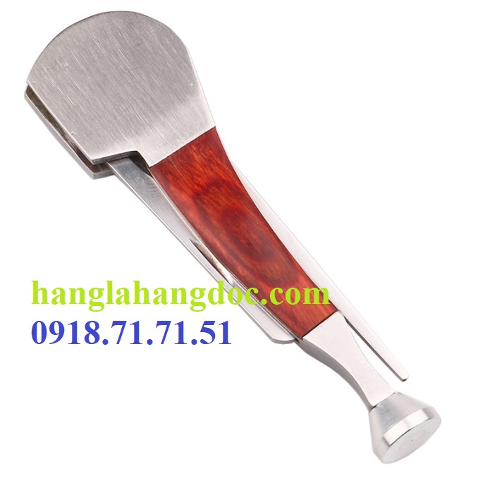 Bộ vệ sinh và nhồi thuốc lá 3 in1 bằng thép ốp gỗ gụ VS-6214