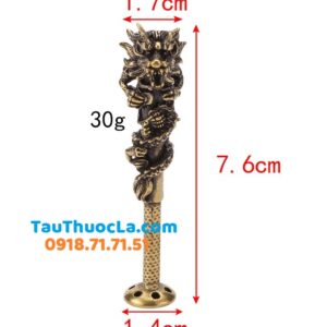 Cây nhồi tẩu đồng hình rồng cuộn độc đáo