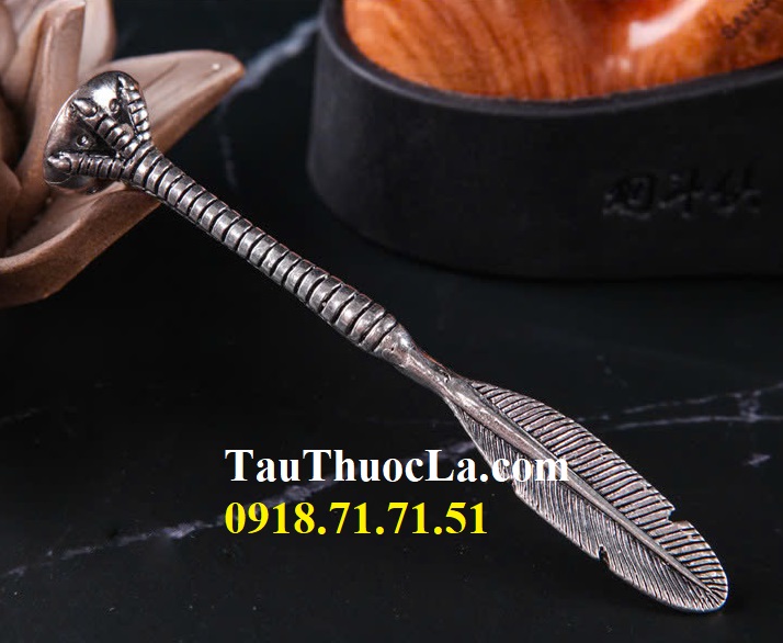 Cây nhồi tẩu hình lông chim tráng bạc cao cấp