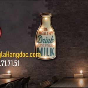 Chai sữa hộp đèn 06 led trang trí tường phong cách retro Bắc Âu