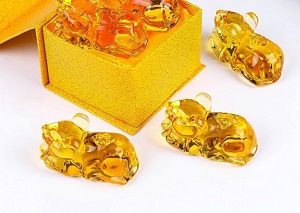 Chuột pha lê biểu tượng sung túc & tài lộc, dài 7cm