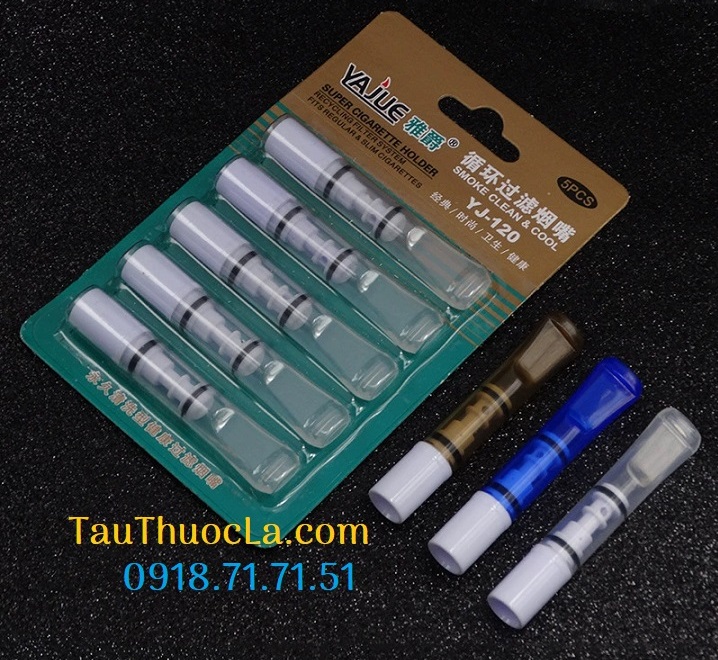 Combo 5 đầu lọc YJ-120 vệ sinh tái dụng cho điếu lớn, trung & esse