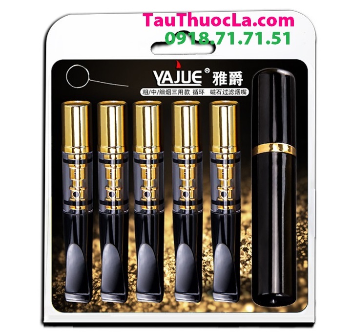 Combo 5 tẩu lọc đôi (nam châm + ron hấp thụ) 3 cỡ điếu YJ-175