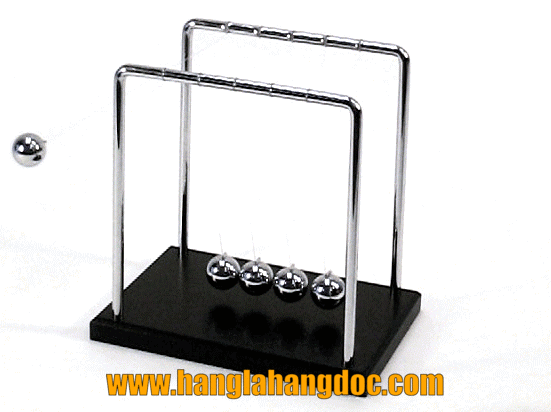 Con lắc Newton đế gỗ khung thép cỡ lớn GV3 (18x12x18cm)