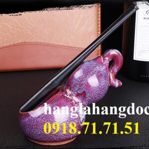 Đầu lọc A2 gỗ đàn hương tím, cán dài hút 2 loại thuốc lá điếu