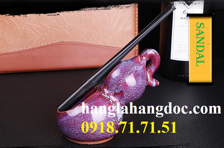 Đầu lọc A2 gỗ đàn hương tím, cán dài hút 2 loại thuốc lá điếu