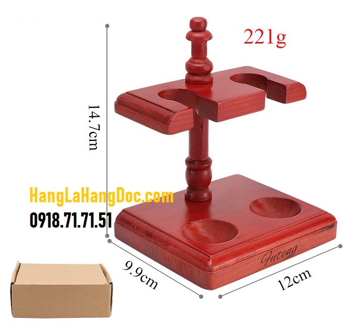 Đế đôi tẩu pipe hút thuốc lá sợi DG-10 gỗ gụ