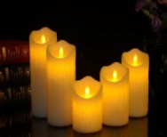 Đèn cầy led dạng sáp cháy dở, cao 10cm, đường kính 7.5cm