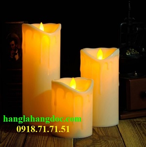 Đèn nến điện tử bằng nhựa tim nến lắc lư cao 15cm. đường kính 8cm