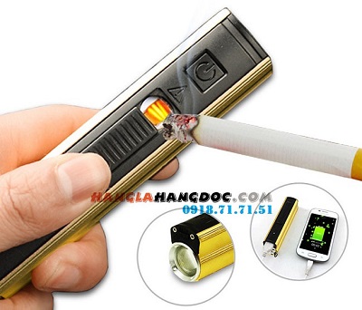 Đèn pin đa năng 3 in 1: đèn pin, bật lửa, sạc dự phòng