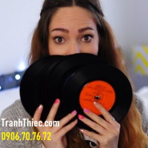 Đĩa than vinyl 10,5cm trang trí retro quán cafe, phòng ghi âm