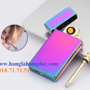 Diêm xăng bật lửa điện lắc 2 in 1 phong cách