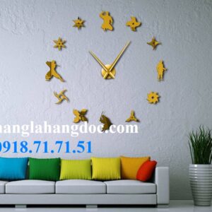 Đồng hồ DIY trang trí cỡ lớn phiên bản Ninja phi tiêu độc đáo v21