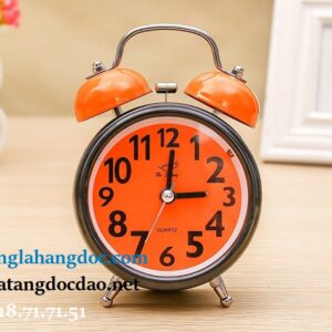 Đồng hồ báo thức để bàn nhỏ gọn, chuông gõ kiểu cổ điển SR3C