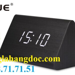 Đồng hồ cục gỗ tam giác Zhangjin (cỡ nhỏ) LED trắng