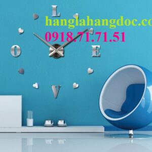 Đồng hồ dán tường DIY 3D mẫu số 10 phiên bản LOVE (cỡ đại)