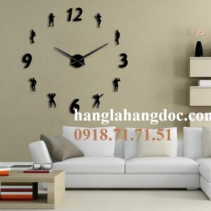 Đồng hồ dán tường v15 phong cách thể hình (3D gym style clock)