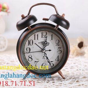 Đồng hồ để bàn chuông cơ báo thức vintage (có đèn) SR4C