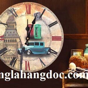 Đồng hồ treo tường kiểu cổ điển version 1 (Vintage style stereo clock)