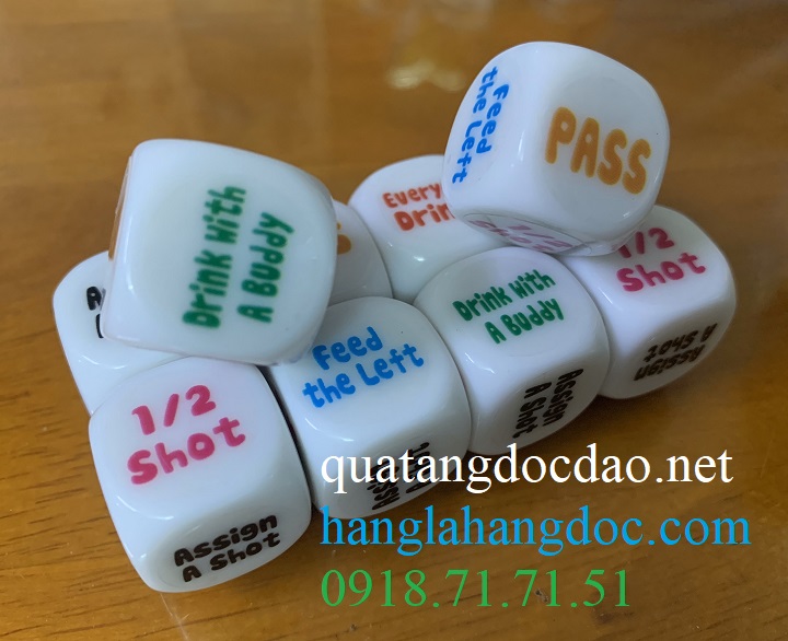 Drinking dice 2cm – xí ngầu uống bia tiếng Anh (NEW) TA2b