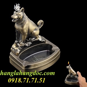 Gạt tàn, bật lửa 2 in 1 hình con chó