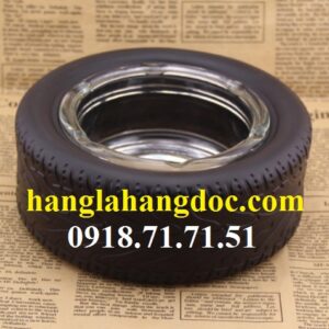Gạt tàn thủy tinh hình bánh xe cao su độc đáo & phong cách (loại lớn)