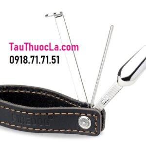 Giá để tẩu bằng da tích hợp cây vệ sinh, nhồi thuốc 4 in 1