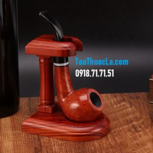 Giá để tẩu pipe đơn bằng gỗ gụ cao cấp