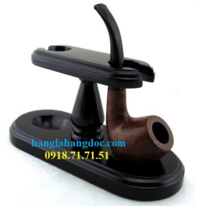 Giá đôi gỗ gụ trưng bày tẩu pipe hút thuốc lá sợi DG-12 cao cấp