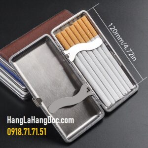 Hộp OP-317 khung thép bọc da để thuốc lá cuốn tay/ 20 điếu nhỏ