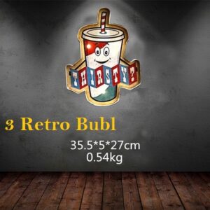 Hộp đèn Thirsty Cup trang trí retro vintage 3 bóng đèn vàng