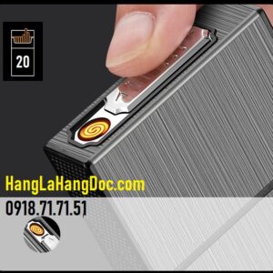 Hộp đựng thuốc lá 20 điếu esse nhỏ A8 có bật lửa điện sạc