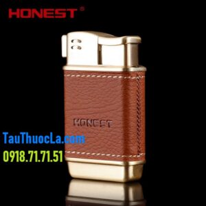 Hộp quẹt lửa xéo Honest BCZ-084 bọc da chuyên hút tẩu pipe