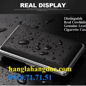 Hộp thuốc lá 14 điếu khung thép bọc da bò DG-14 hiệu Double Gun