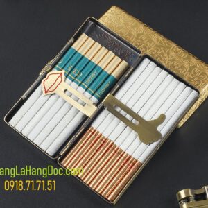 Hộp thuốc lá bằng hợp kim đồng JS-46 hoa văn khắc sang trọng