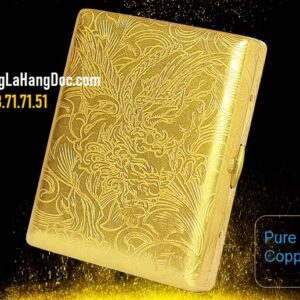 Hộp thuốc lá đồng nguyên chất họa tiết rồng bay KC8-31 cao cấp