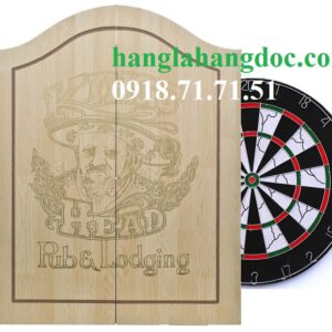 Hộp tủ gỗ bạch đàn treo bảng phóng phi tiêu cao cấp (cửa 2 cánh)