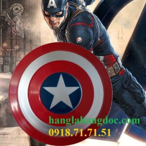 Khiên sắt 47,5cm Captain America treo trường quán/ beer bar