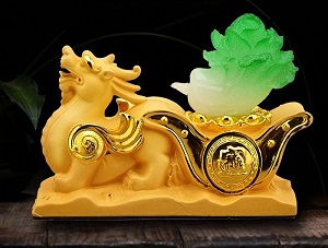 Kỳ lân kéo bắp cải biểu tượng của thịnh vượng, trường thọ